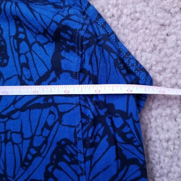 Forever 21 Cute Blue and Black Butterfly Pattern Racerback Tank Top - Picture 7 of 8